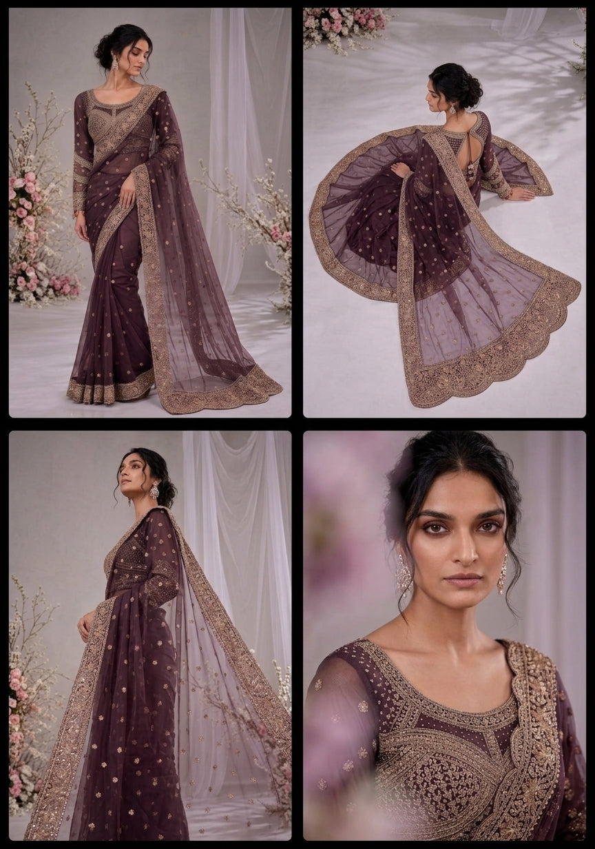 Maria B Embroidered Saree SR 11