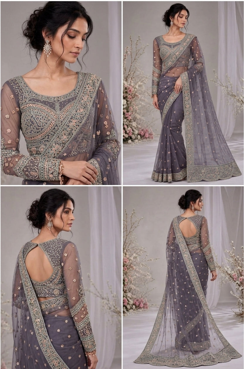 Maria B Embroidered Saree SR 13