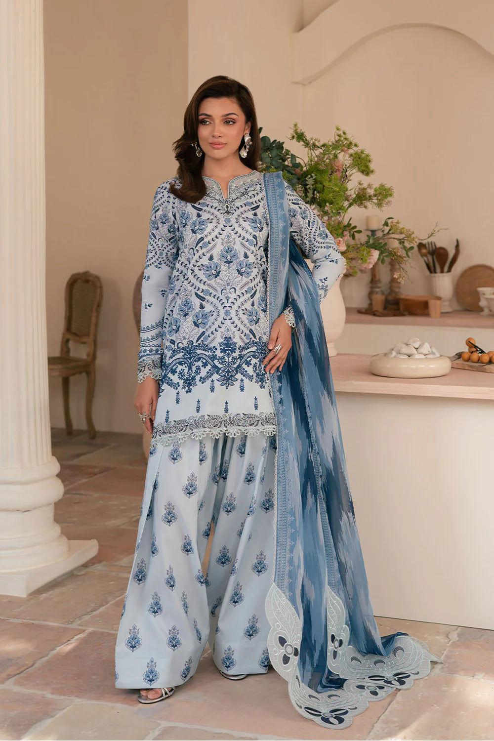 Digital Printed Silk 3pc Suit D. No 23