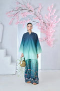 Marine Blossom Printed Silk 3pc Suit D. No 18