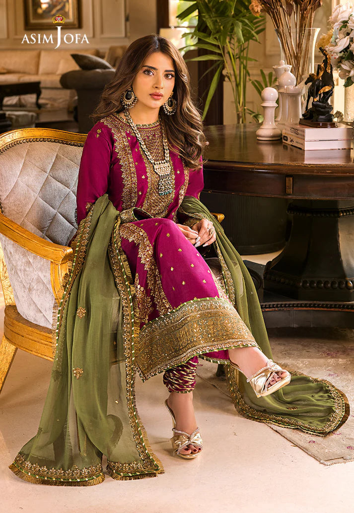 Asim Jofa Luxury Chiffon Embroidered Unstitched SK