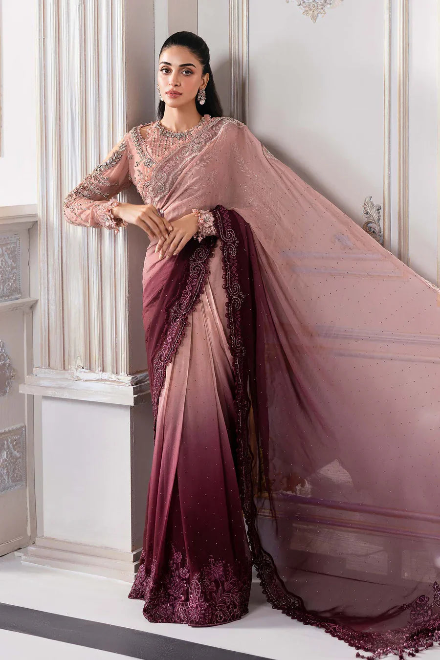 Maria B Embroidered Saree SR 5030