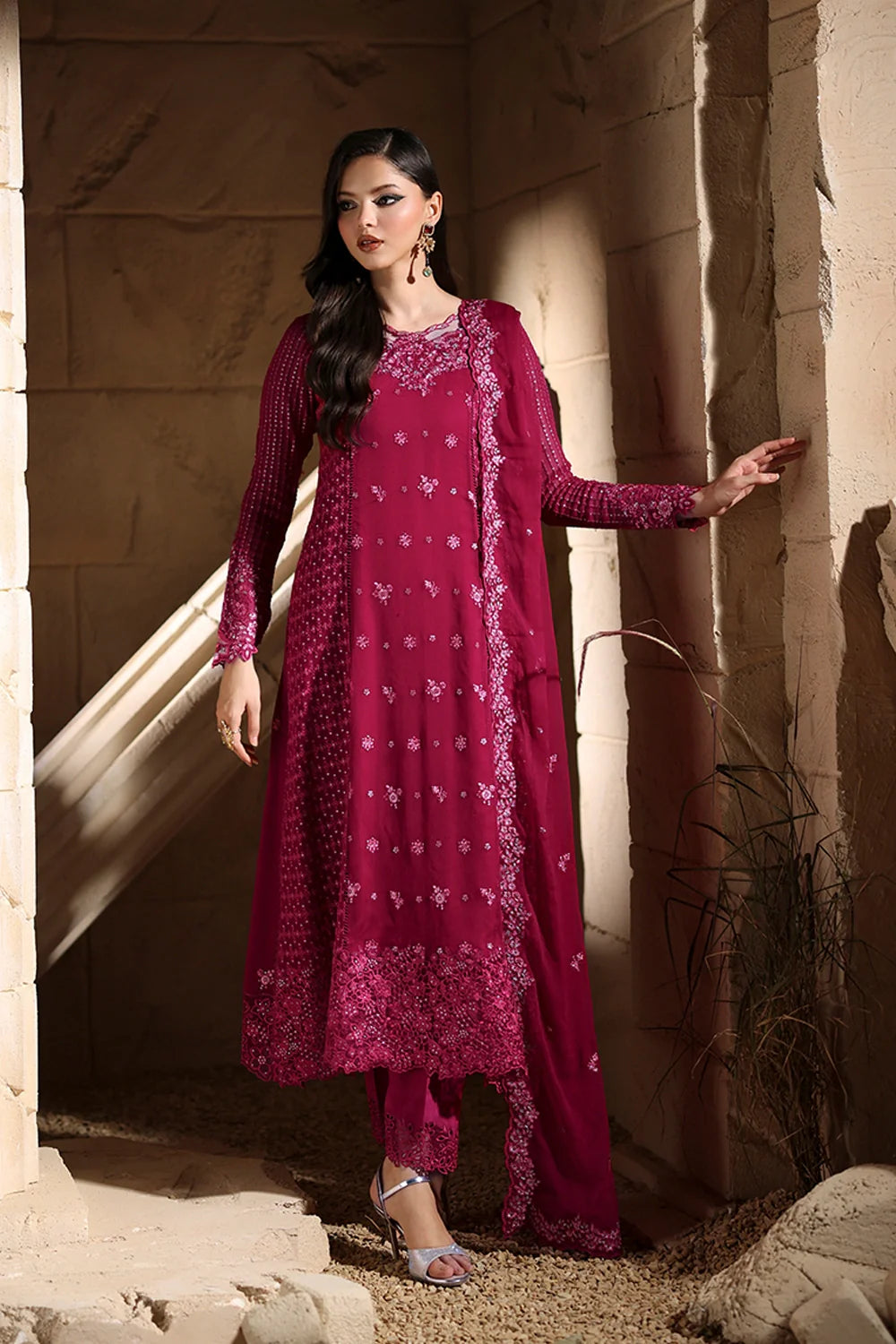 AZURE Chiffon Embroidered Dress  SK 7063