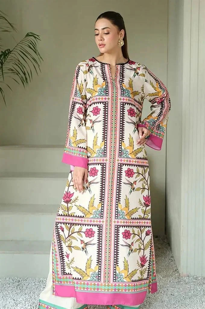 Digital Printed Silk 3pc Suit D. No 20