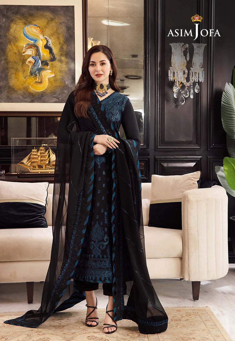 Asim Jofa Chiffon Dress Black SK 7015