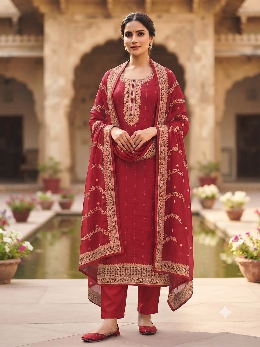 Indian Style Embroidered D.No V142r