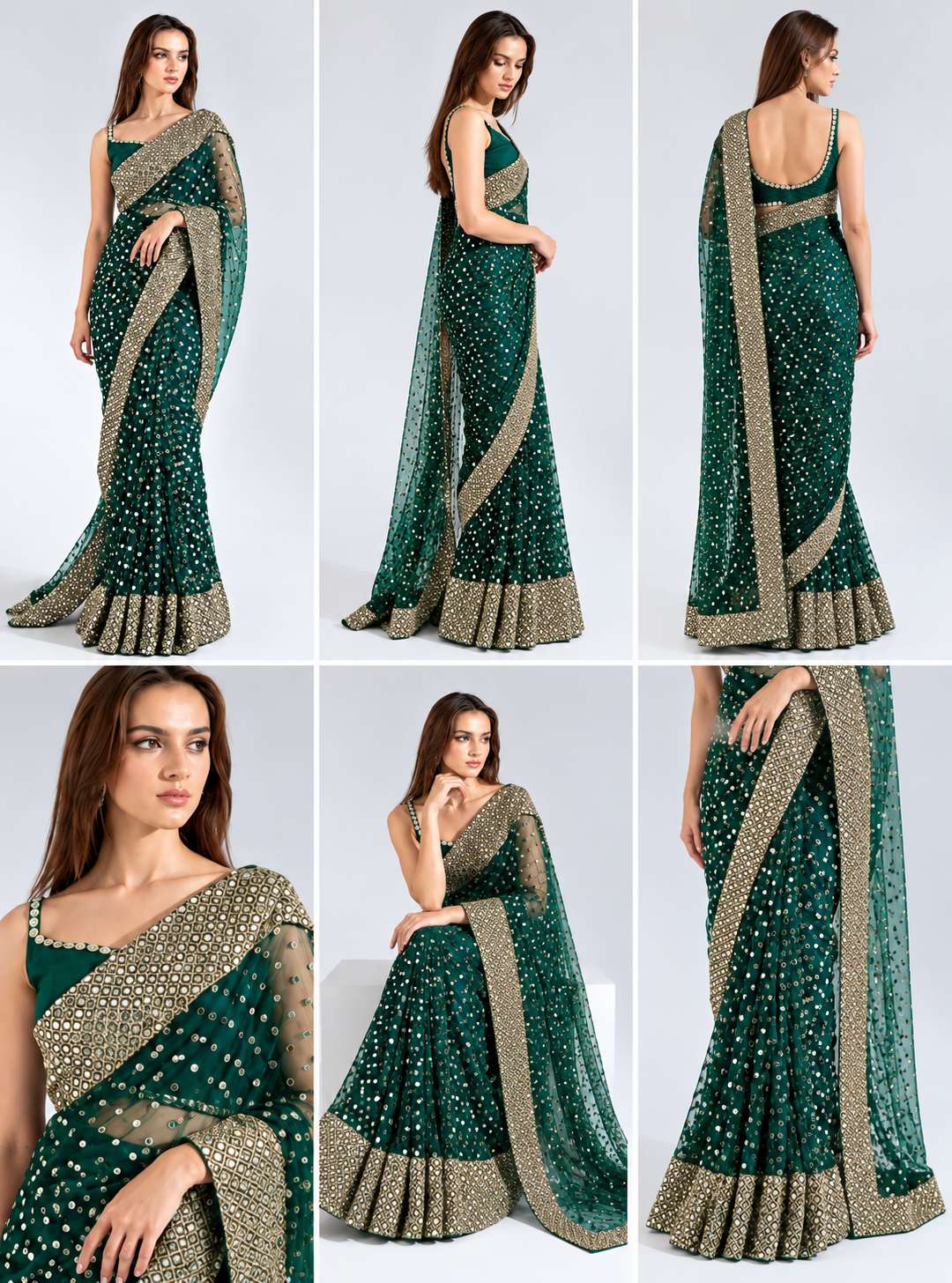 New Embroidered Original Fendi Silk Saree SR 5036-2