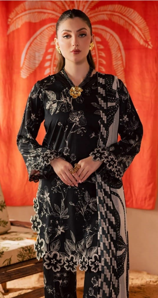 Baroque Printed Embroidered Lawn b