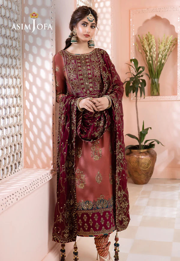 Chandni By Asim Jofa Embroidered Chiffon Suit SK 7043