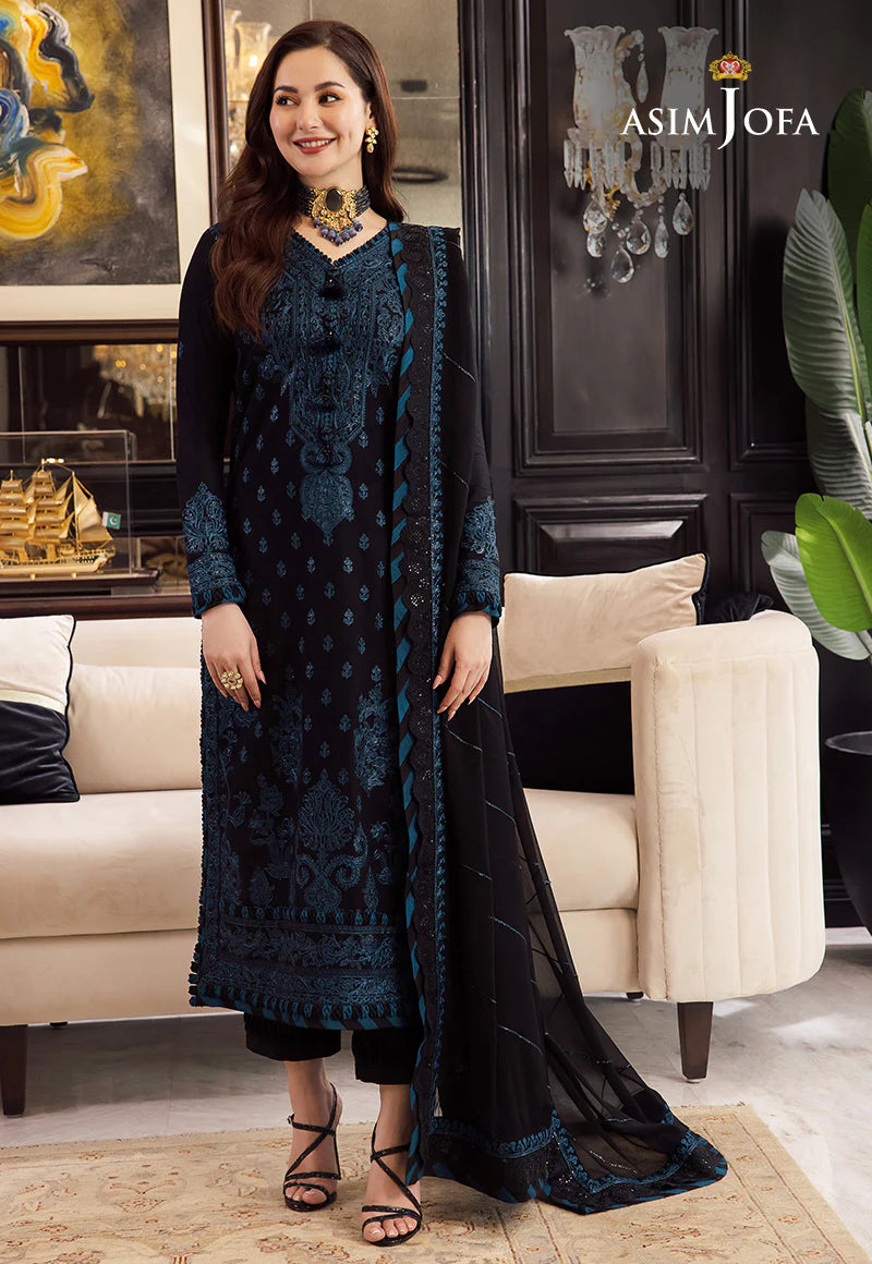Asim Jofa Chiffon Dress Black SK 7015