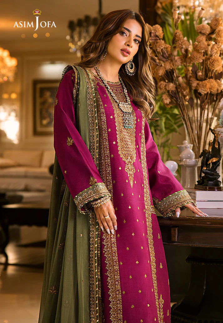 Asim Jofa Luxury Chiffon Embroidered Unstitched SK