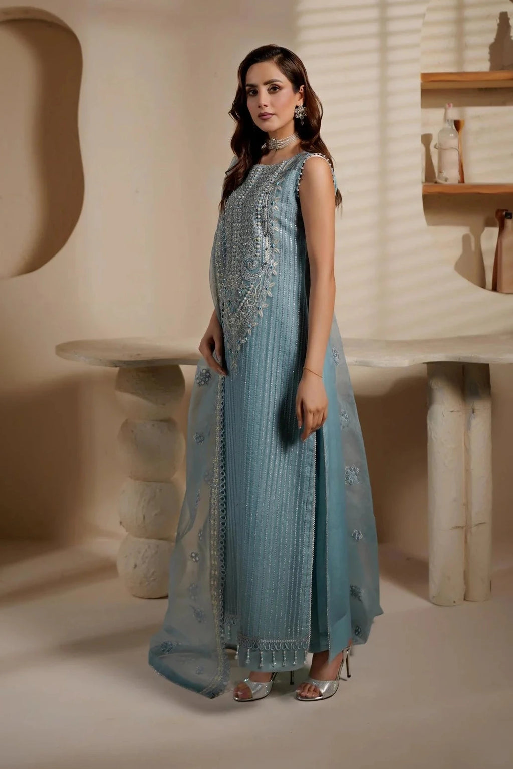 Maryams Organza Embroidered SK 7065