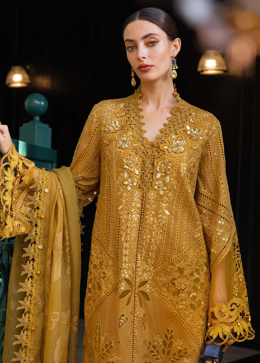 Maria B Unstitched Luxury chikankari SK