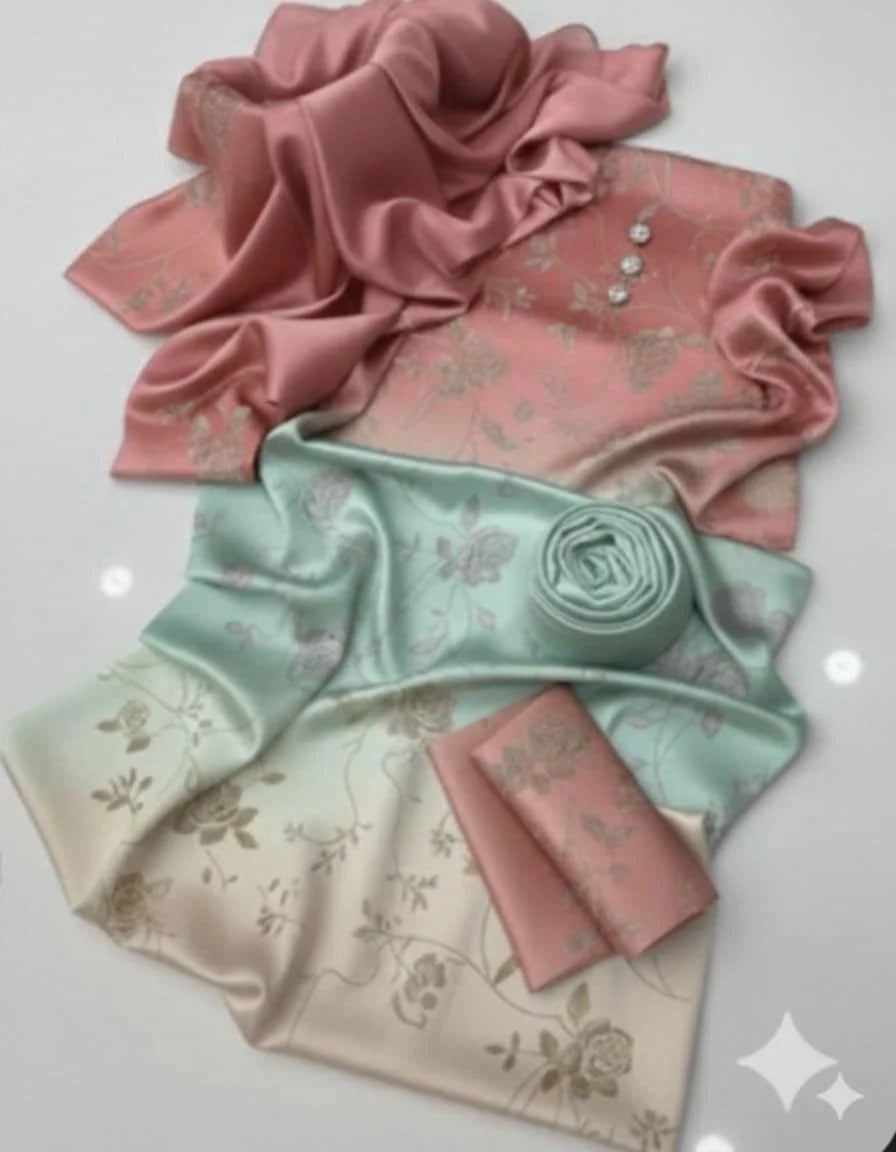 Digital Printed 3 Ps Silk Suit D. No 07