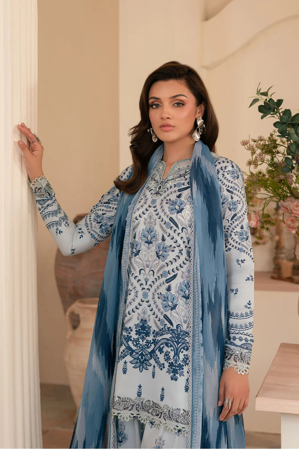 Digital Printed Silk 3pc Suit D. No 23