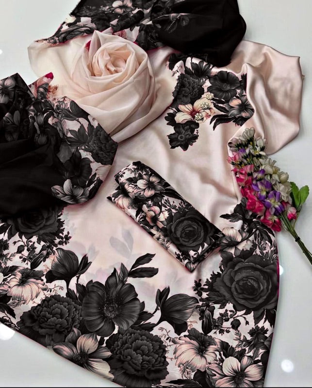 Digital Printed Silk 3pc Suit D. No 15