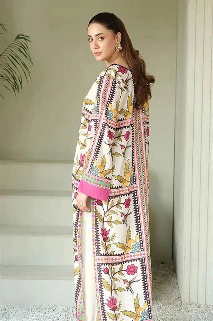 Digital Printed Silk 3pc Suit D. No 20