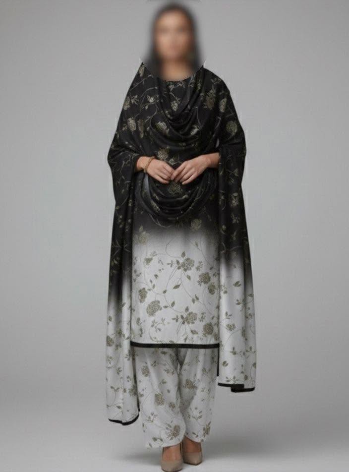 Digital Printed 3 Ps Silk Suit D. No 10