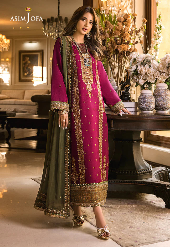 Asim Jofa Luxury Chiffon Embroidered Unstitched SK