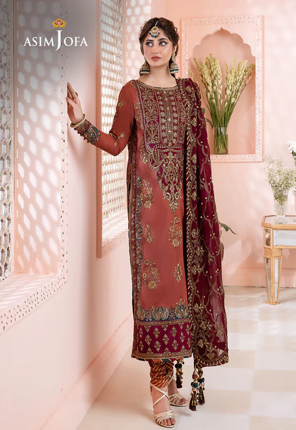 Chandni By Asim Jofa Embroidered Chiffon Suit SK 7043
