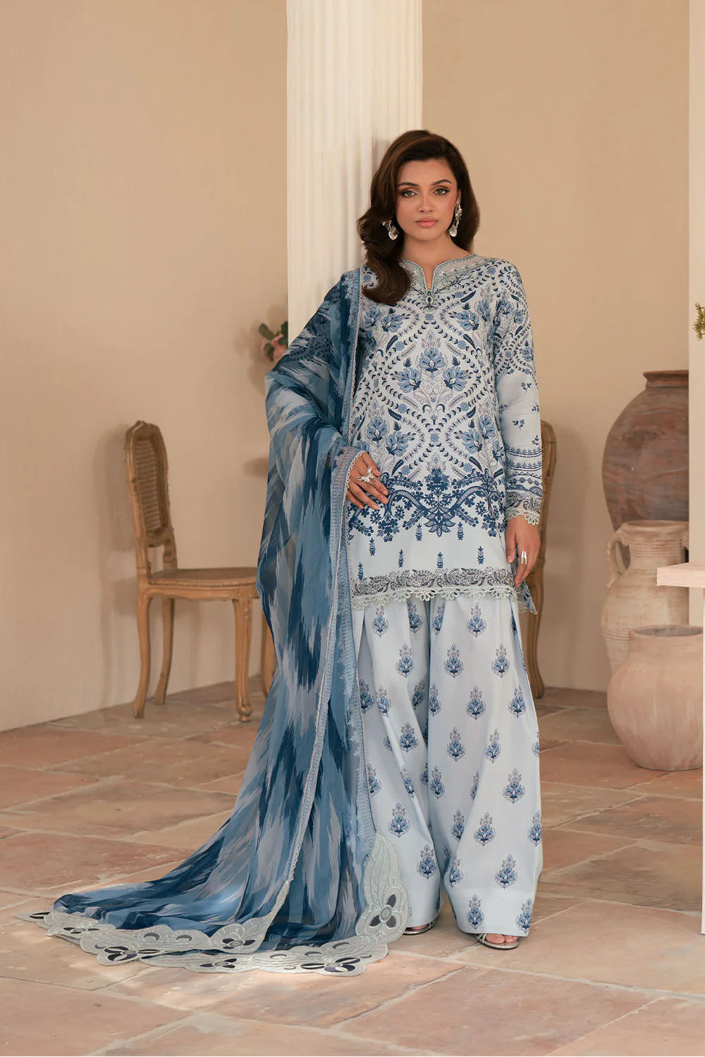 Digital Printed Silk 3pc Suit D. No 23