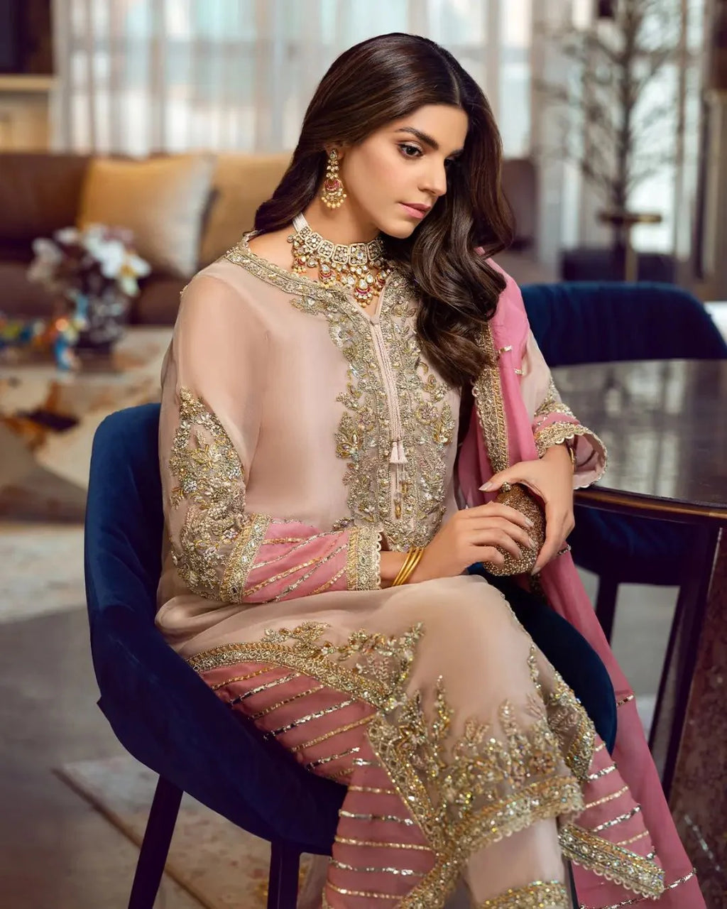 Sara Rohail Asghar Organza Embroidered SK 7020
