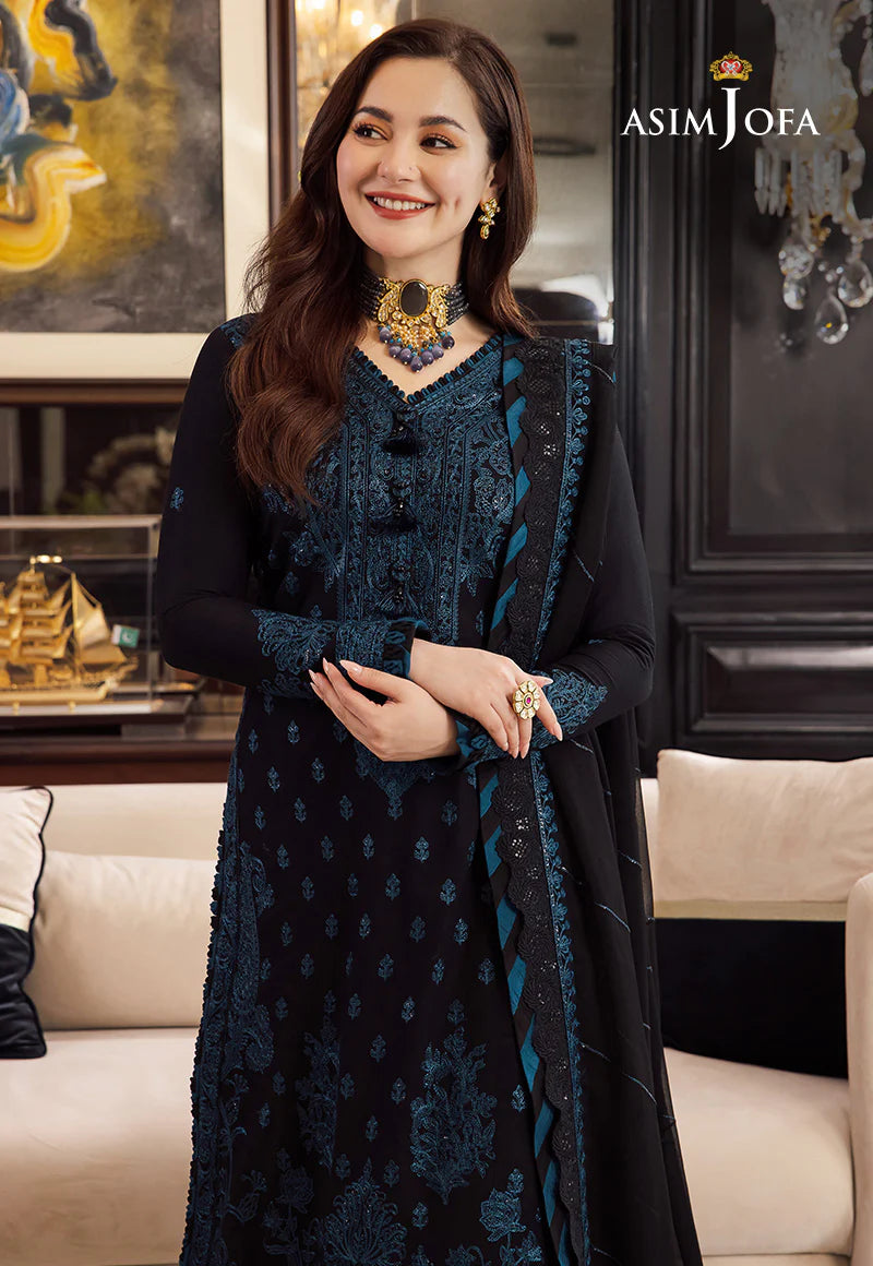 Asim Jofa Chiffon Dress Black SK 7015
