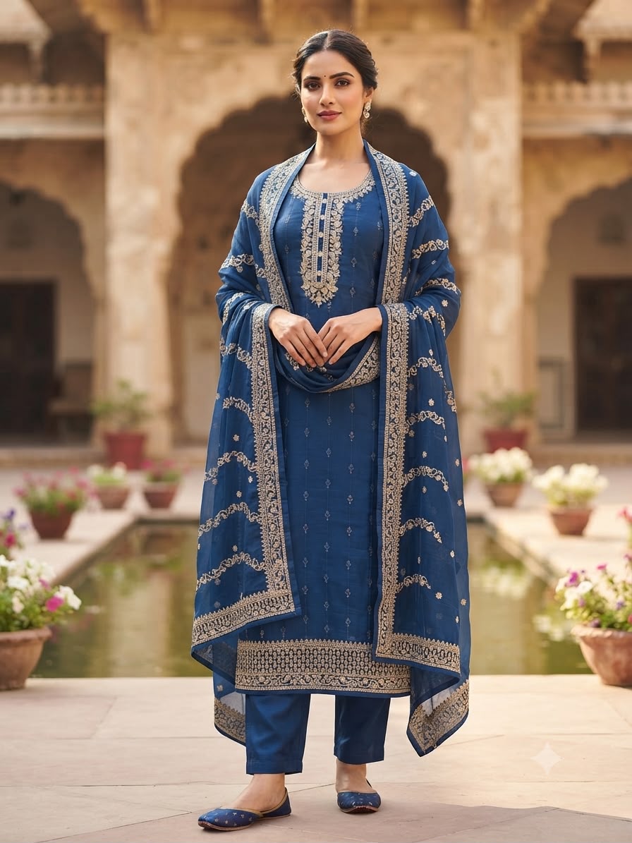 Indian Style Embroidered D.No V142z