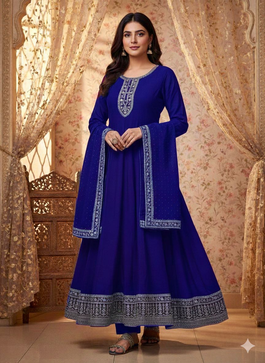 Indian Style Embroidered Maxi D.No 1302c