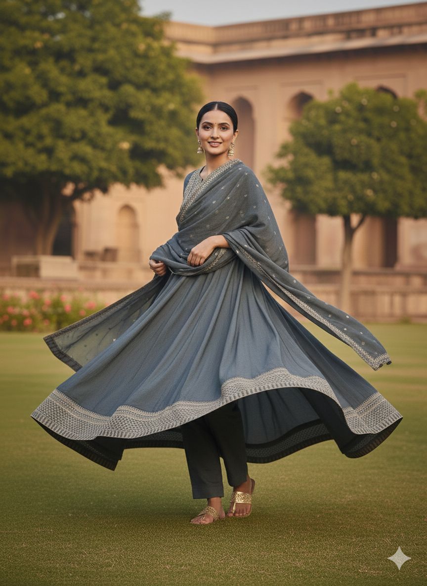 Indian Style Embroidered Maxi D.No 1301c