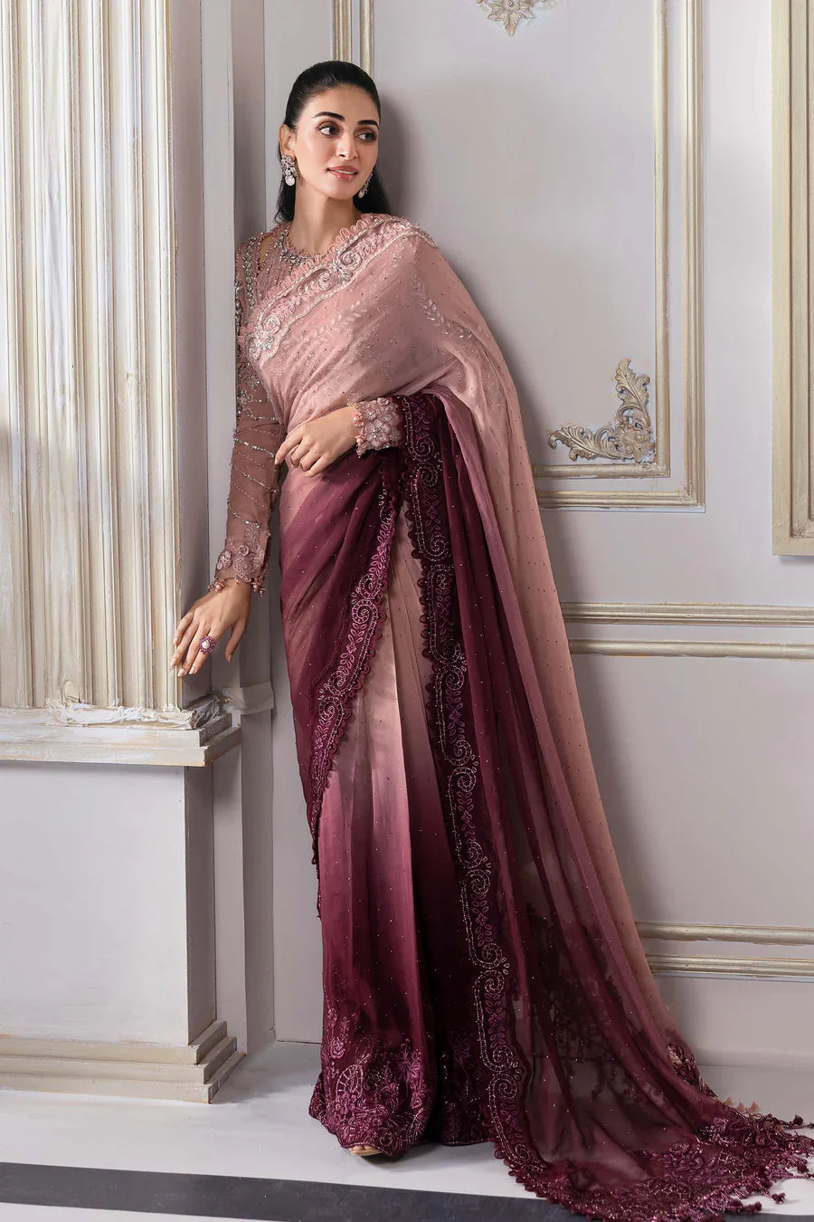 Maria B Embroidered Saree SR 5030