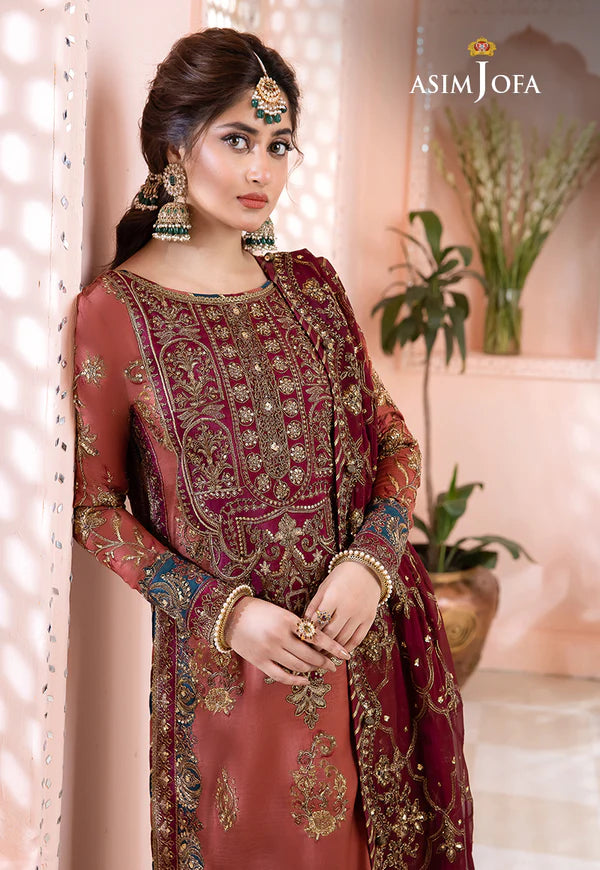 Chandni By Asim Jofa Embroidered Chiffon Suit SK 7043