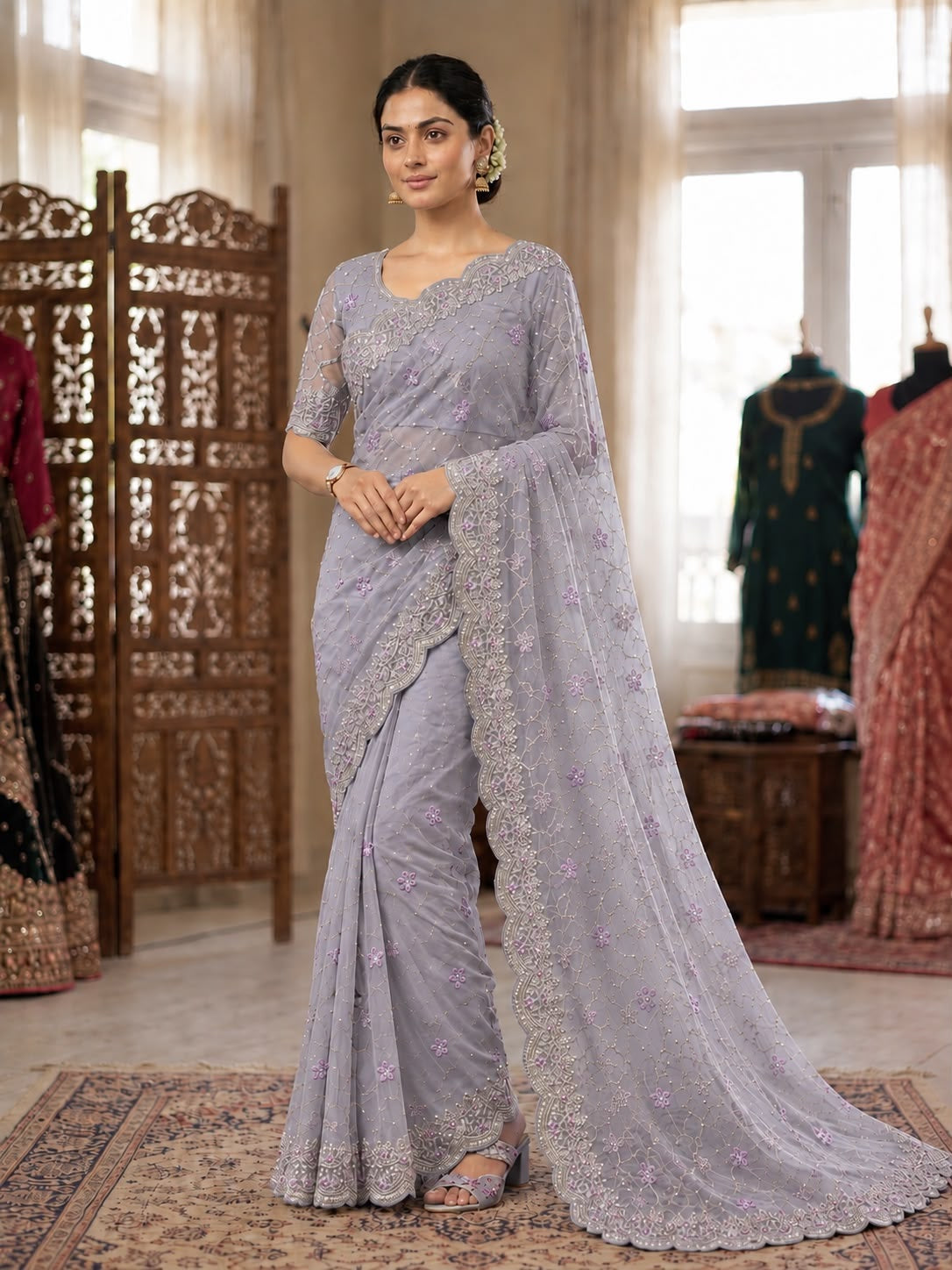 Areeba  Embroidered Saree SR 5042-4