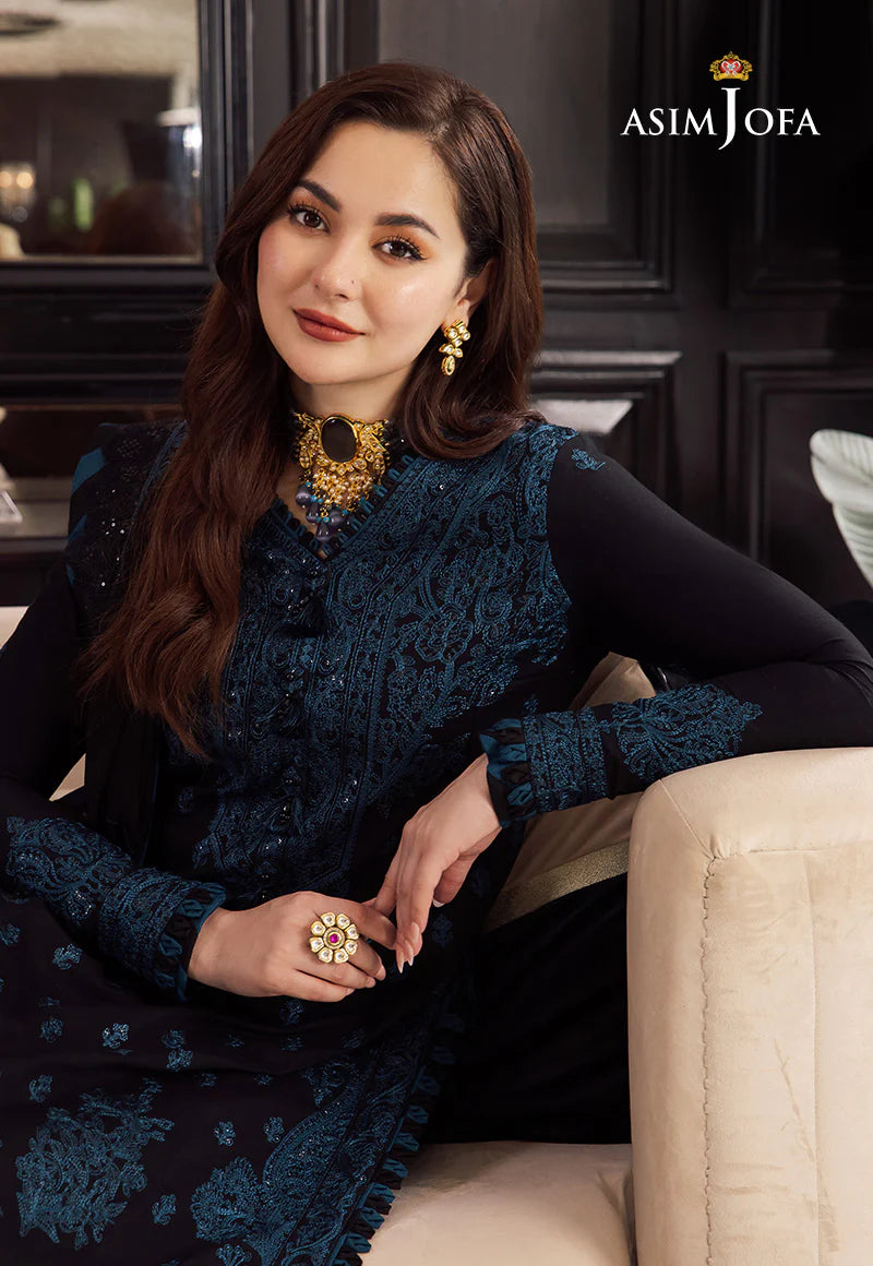 Asim Jofa Chiffon Dress Black SK 7015