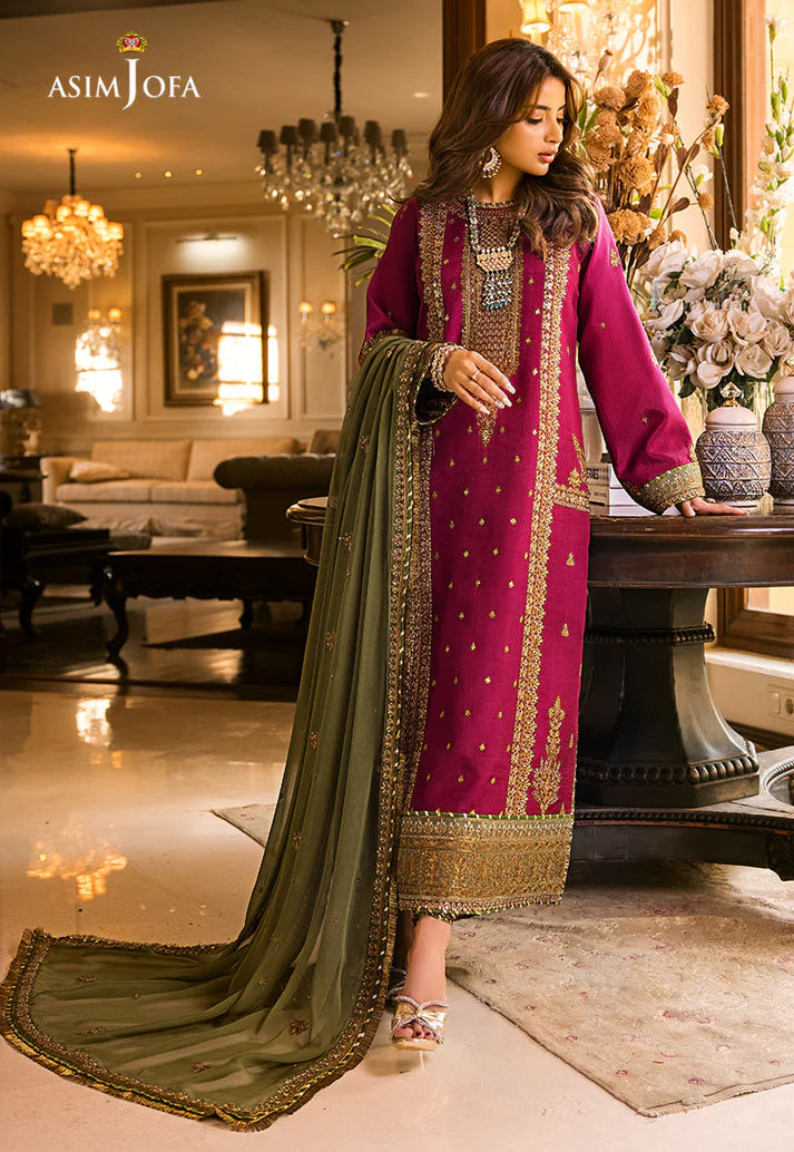 Asim Jofa Luxury Chiffon Embroidered Unstitched SK