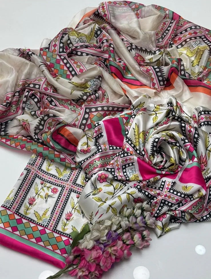 Digital Printed Silk 3pc Suit D. No 20