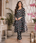 Digital Printed 3 Ps Silk Suit D. No 12