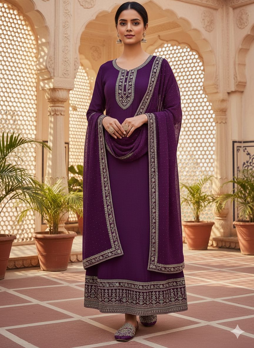 Indian Style Embroidered Maxi D.No 1302d