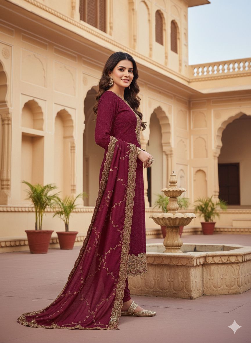 Indian Style Embroidered D.No 1104c