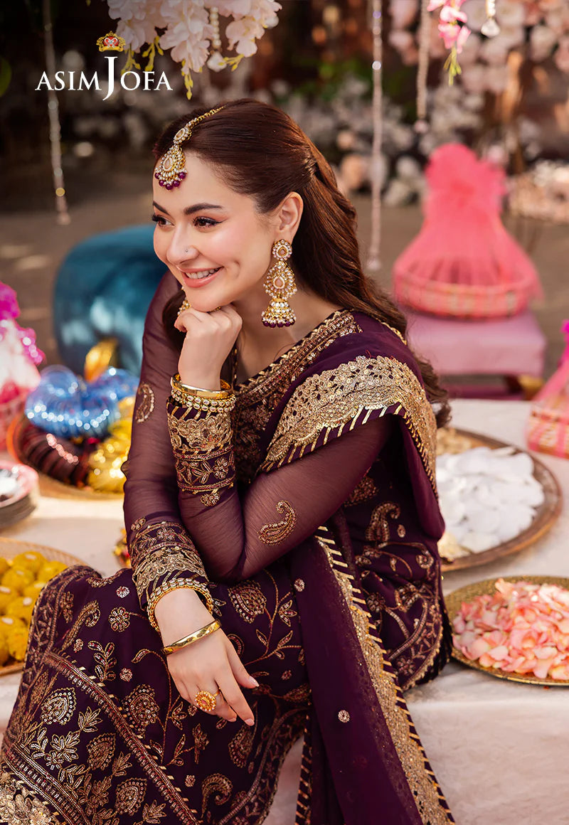 Asim Jofa Chiffon Embroidered Dress With Chiffon Dupatta SK 7040