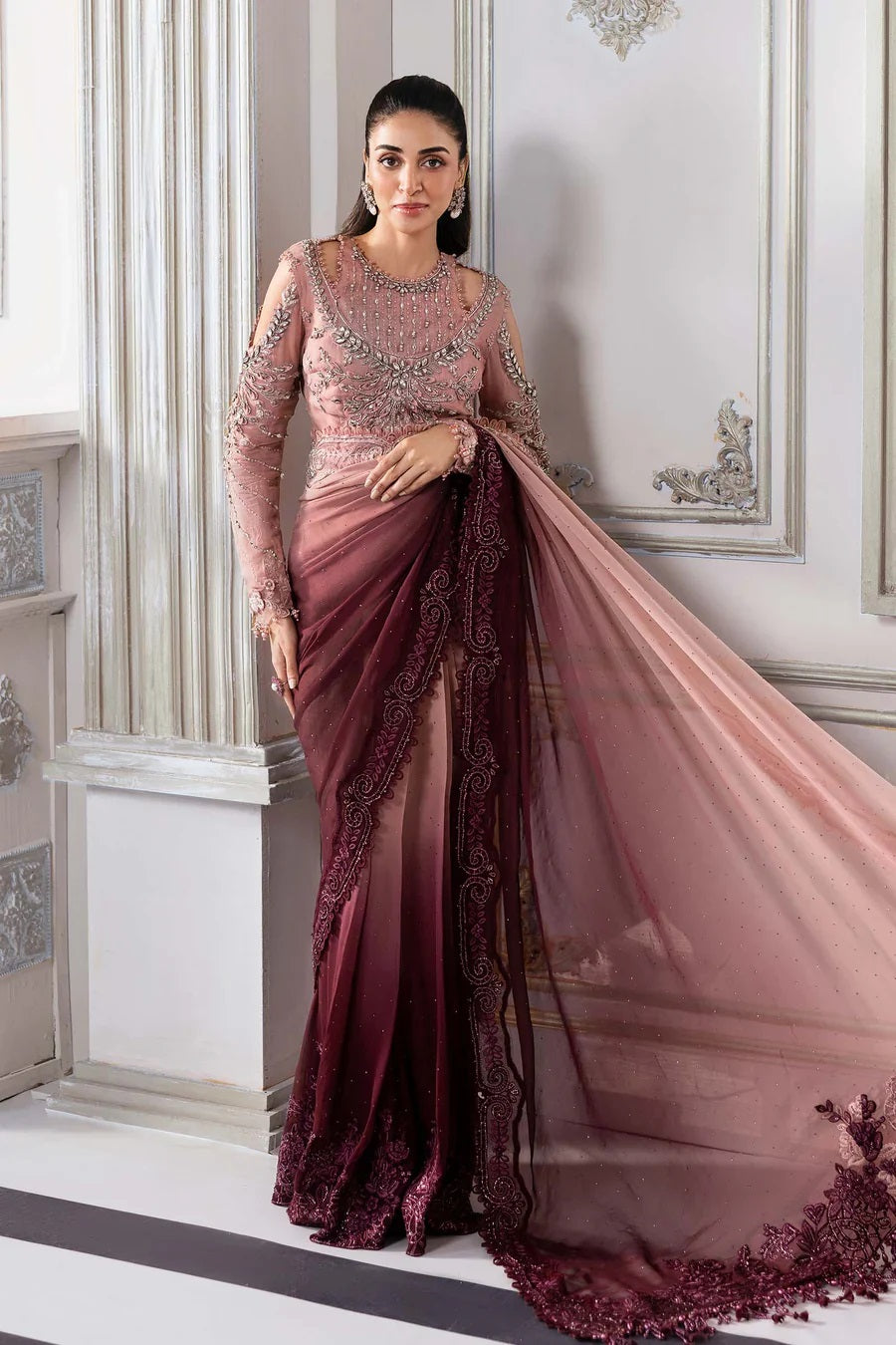 Maria B Embroidered Saree SR 5030