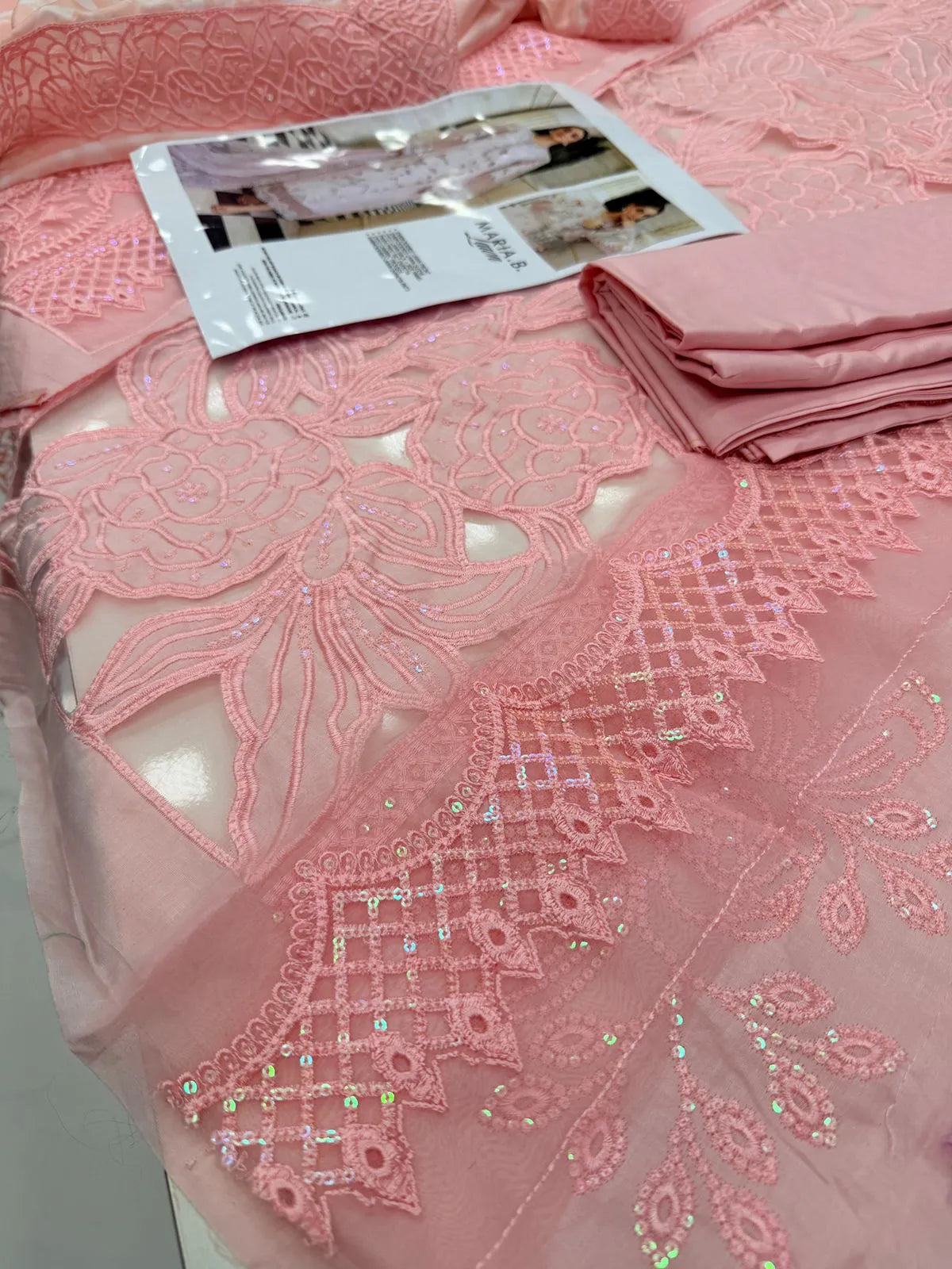 Maria B Luxury Laser Cut Work Embroidered 3 Ps SK