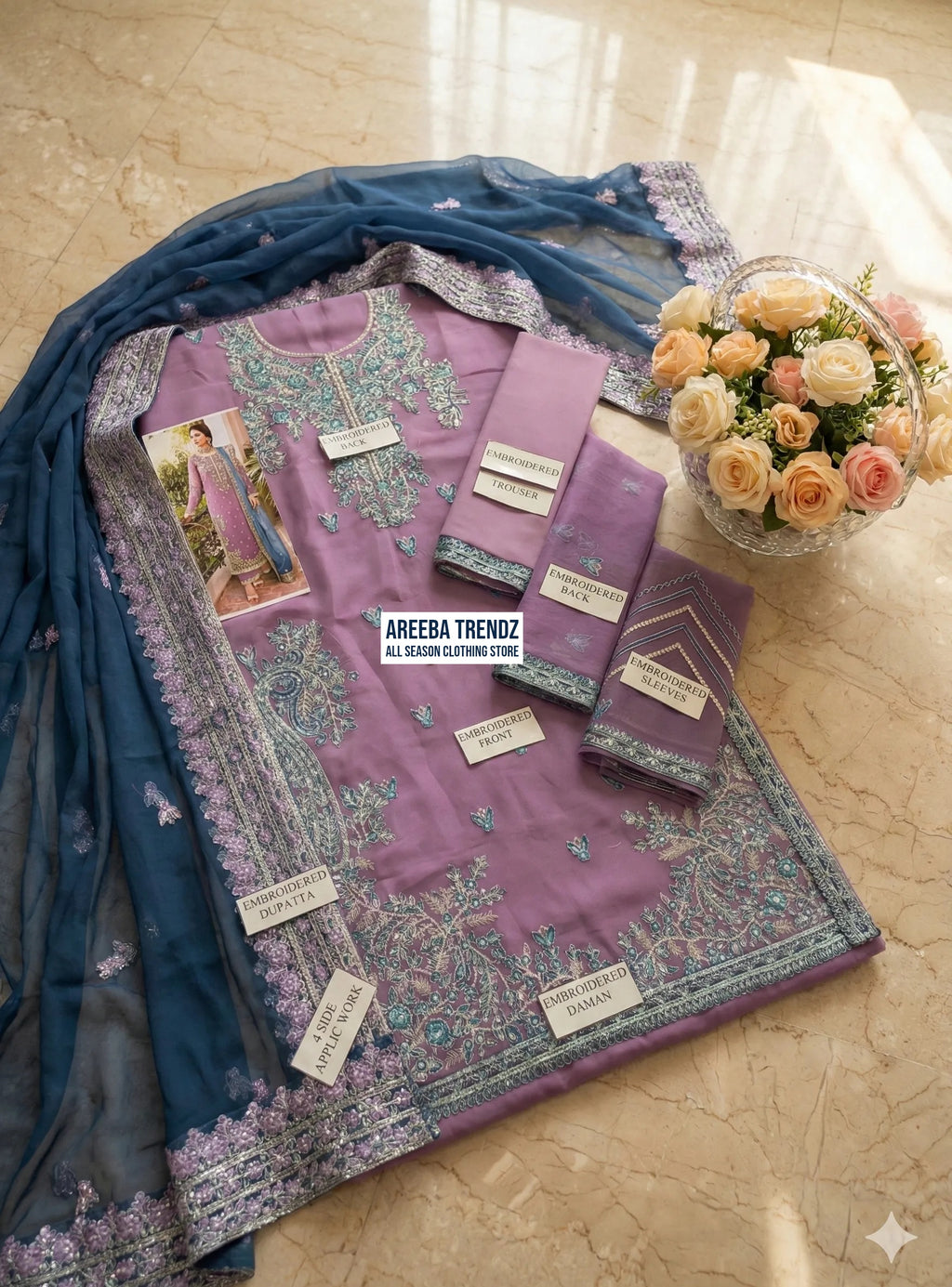 Akbar Aslam Davina Organza Embroidered SK 7050p