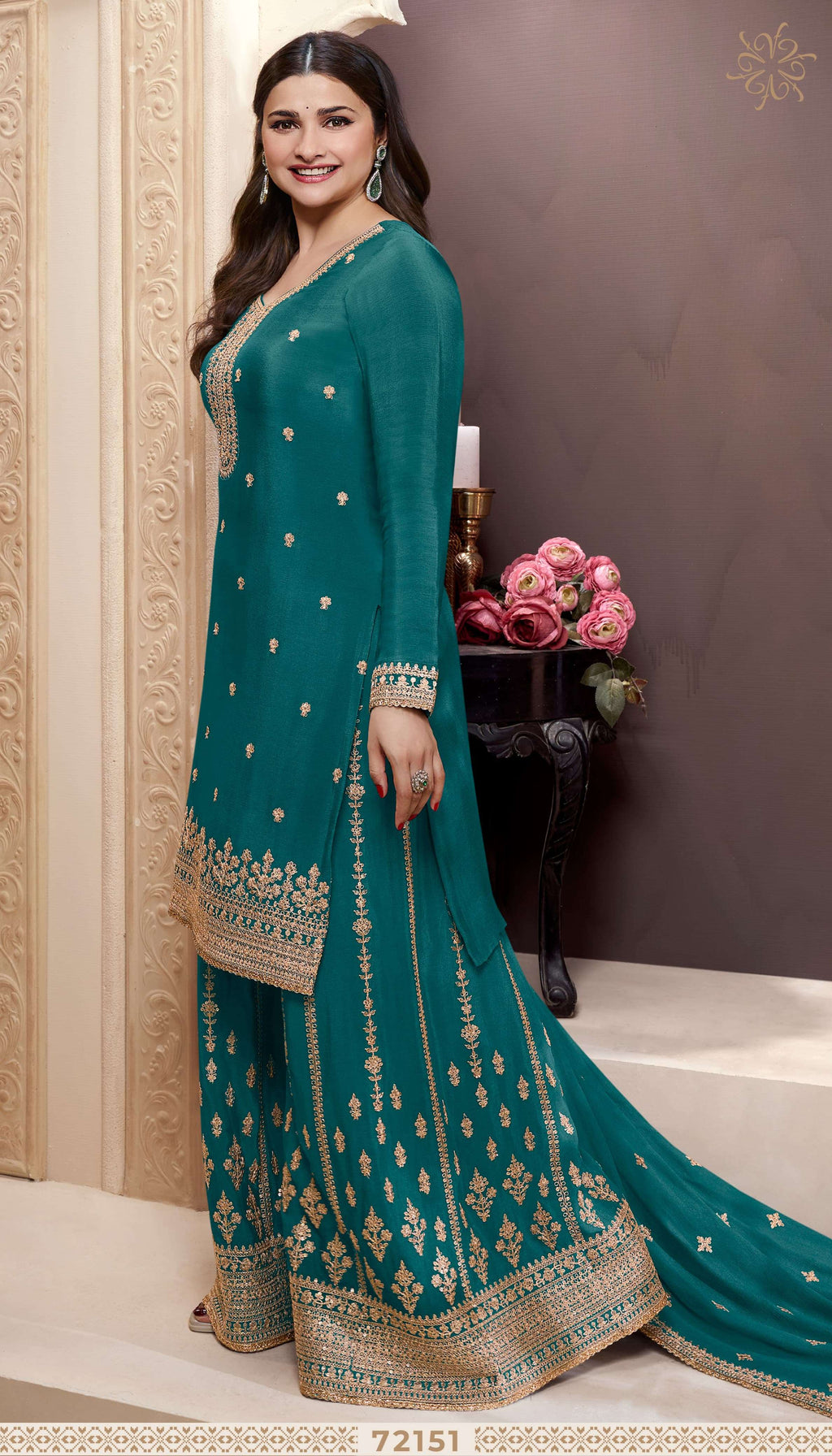 Areeba Indian Style Gharara Dress D.No 72151