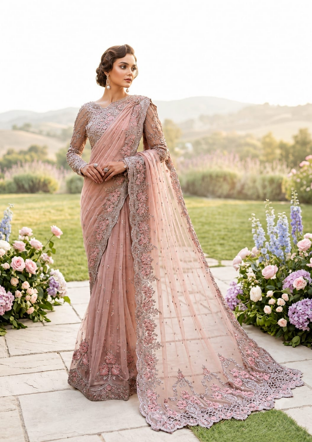 Maria B Embroidered Saree SR 5035b