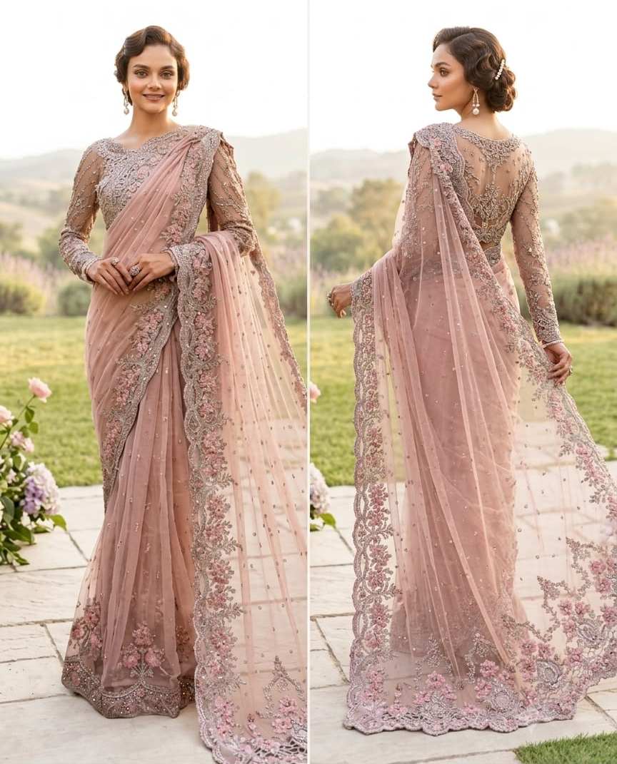 Maria B Embroidered Saree SR 5035b