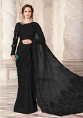 Maria B Soft Net Embroidery Saree Black SR 5019