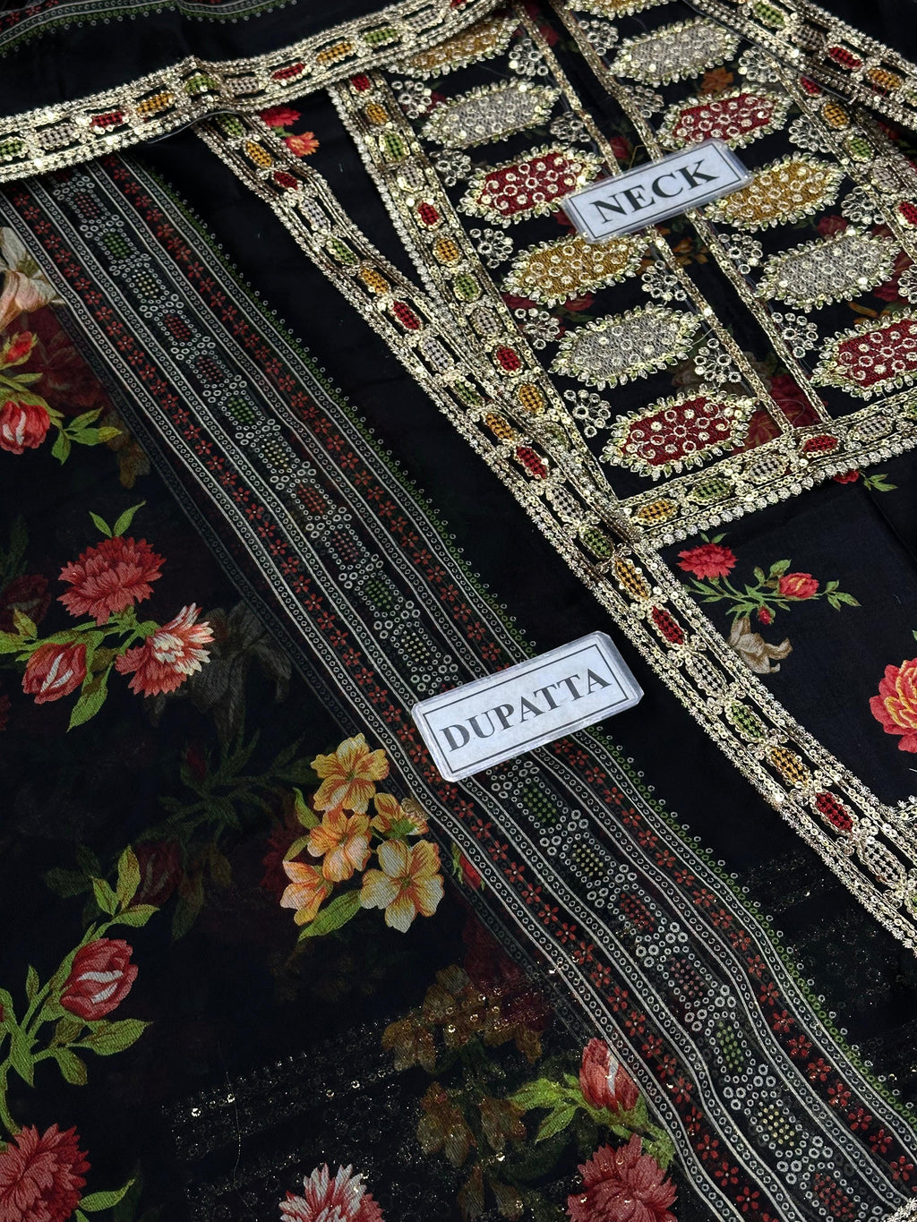 Aneela's Collection Lawn Black LS 8023