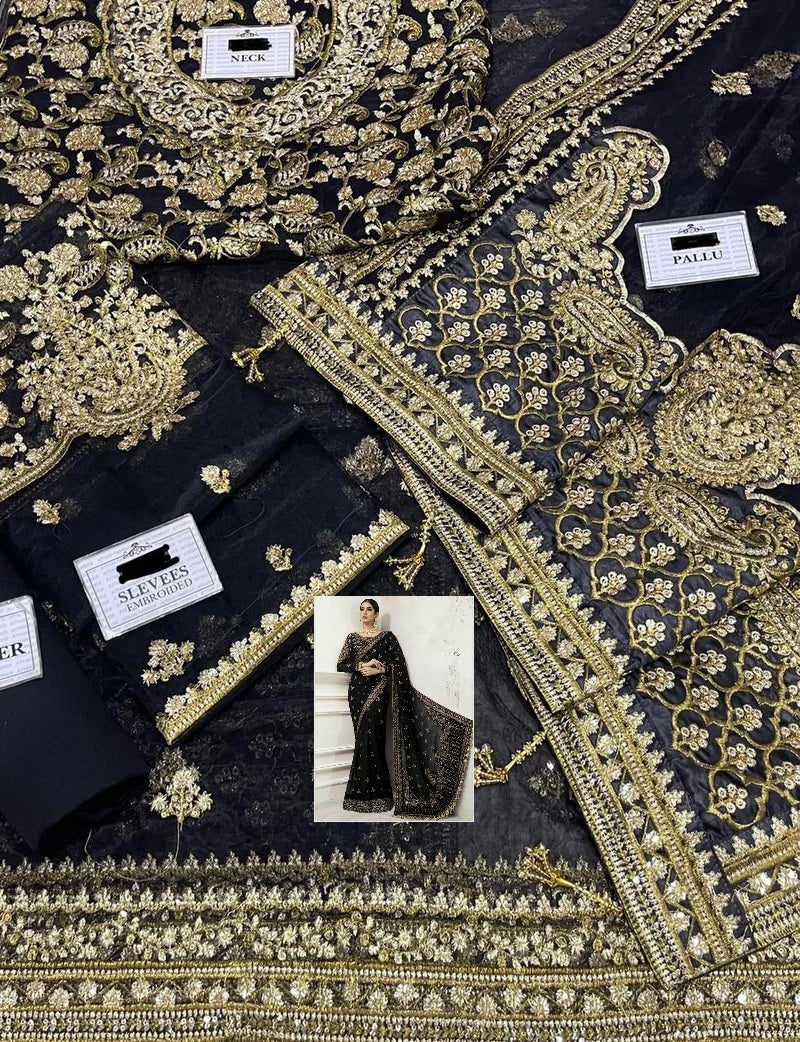 Maria B Saree Exclusive Black SR 5013