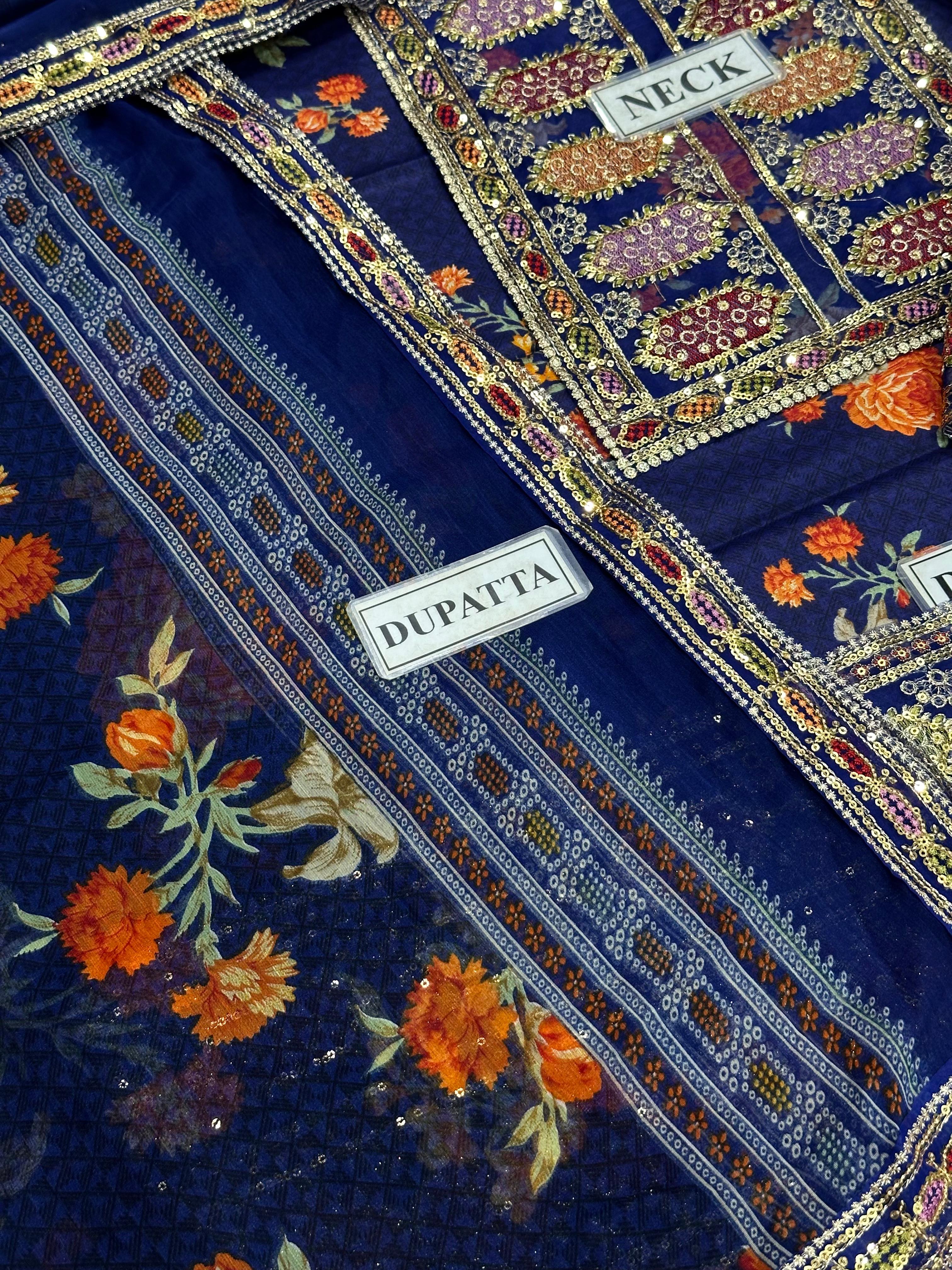 Aneela's Collection Lawn Blue LS 8023